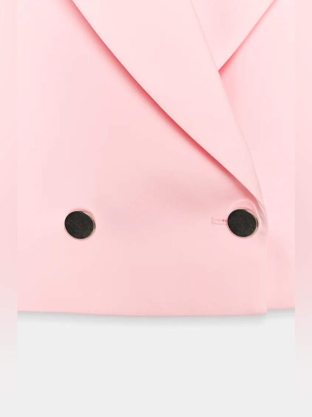 Zara Pale Pink Cropped Blazer with shoulder Pads . POP View 2